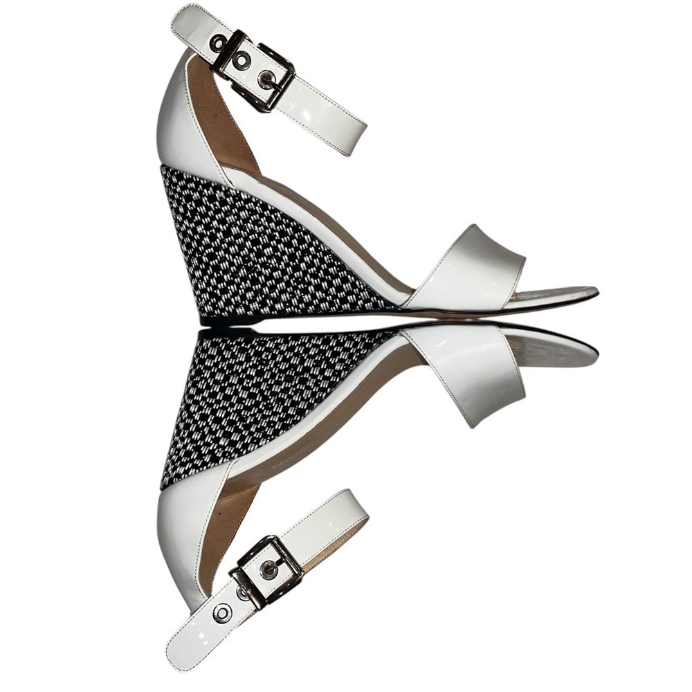 Aquatalia Lindsay White Straw Combo Wedges 9.5